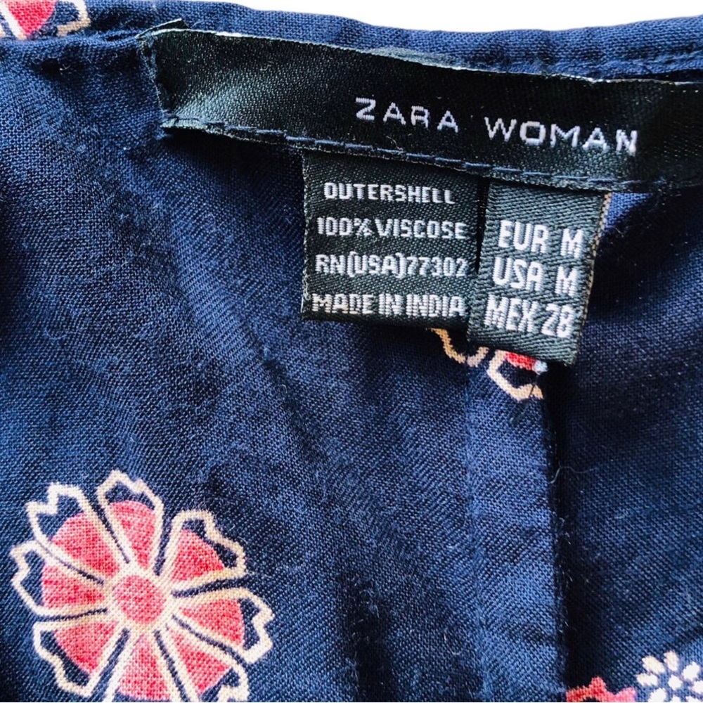 Zara Boho Navy Red Dress - Picture 9 of 10